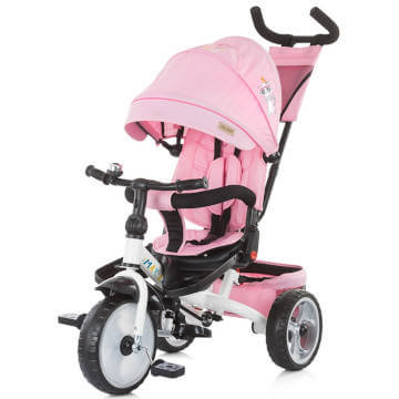 Tricicleta cu copertina si sezut reversibil Chipolino Max Relax rose Tricicleta cu copertina si sezut reversibil Chipolino Max Relax rose