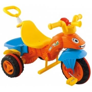 Tricicleta cu maner parental Pilsan Caterpilar Orange