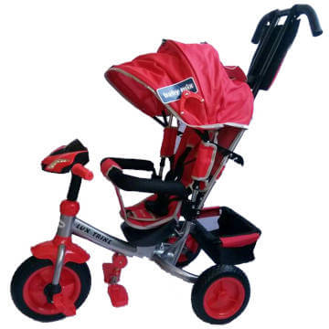 Tricicleta multifunctionala cu sunete si lumini Lux Trike red