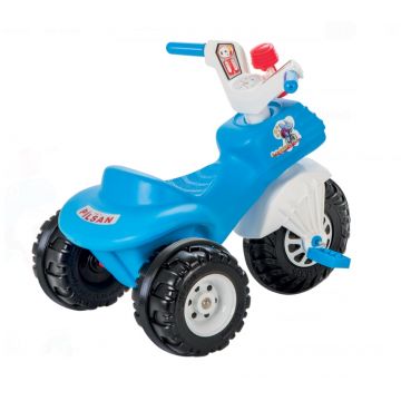 Tricicleta pentru copii Mobidic Blue cu claxon si cosulet greutate maxima suportata 35 kg