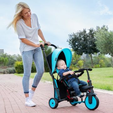 Tricicleta pliabila Smart Trike 6 in 1 STR3 Albastru dotata cu frana si scaun rabatabil