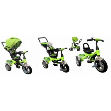 Tricicleta cu pedale 3 in 1 R-Sport T3 verde