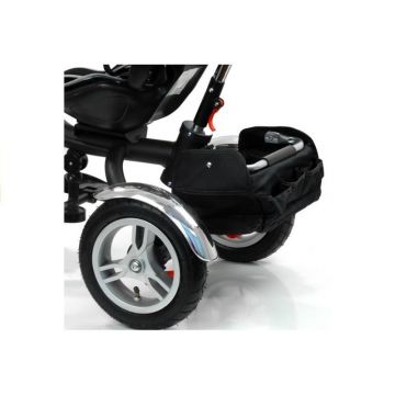 Tricicleta cu pedale pentru copii cu scaun rotativ negru LeanToys
