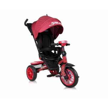Tricicleta multifunctionala 4 in 1 Speedy Air scaun rotativ Red Black