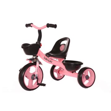 Tricicleta pentru copii KikkaBoo cu cosulet fata si spate Solo Roz Tricicleta pentru copii KikkaBoo cu cosulet fata si spate Solo Roz