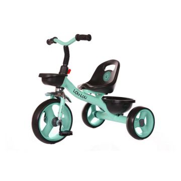 Tricicleta pentru copii KikkaBoo cu cosulet fata si spate Solo Verde