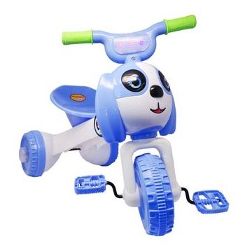 Tricicleta pliabila Catelus Albastru cu lumini si sunete, Salamandra Kids