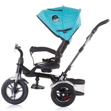 Tricicleta copii, Chipolino, Arena, Mint, Mecanism de pedalare libera, Control al directiei, Scaun reversibil, Albastru