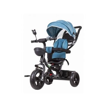 Tricicleta copii, Ecotoys, cu sezut rotativ, Albastru, Verde