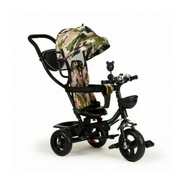 Tricicleta copii, Ecotoys, JM-066-9, Mecanism de pedalare libera, Suport picioare, Control al directiei, Rotire 360 grade