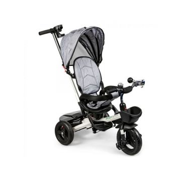 Tricicleta copii, Ecotoys, JM-311 Control al directiei, Scaun reversibil, Pliabila, Gri