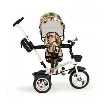 Ecotoys - Tricicleta JM-322 , Mecanism de pedalare libera, Suport picioare, Control al directiei, Rotire 360 grade