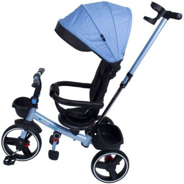 Tricicleta copii, Kids Carepliabila Impera albastru, scaun rotativ, copertina de soare, maner pentru parinti