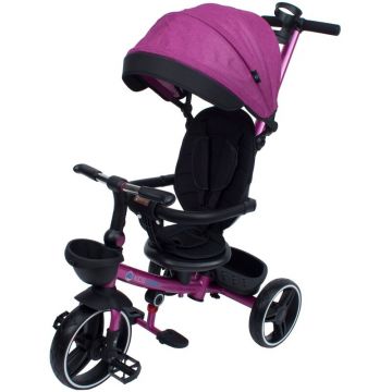 Kidscare - Tricicleta pliabila pentru copii Impera mov, scaun rotativ, copertina de soare, maner pentru parinti