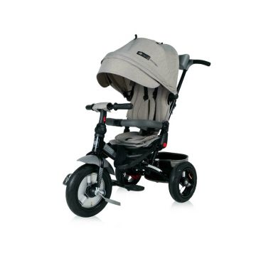 Lorelli - Tricicleta Jaguar Air Wheels Suport picioare, Control al directiei, Rotire 360 grade, Scaun reglabil Luxe, Gri