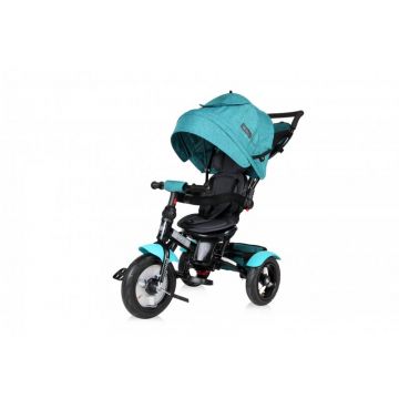 Tricicleta copii, Lorelli, Neo Air Wheels, Suport picioare, Control al directiei, Rotire 360 grade, Scaun reglabil, Verde