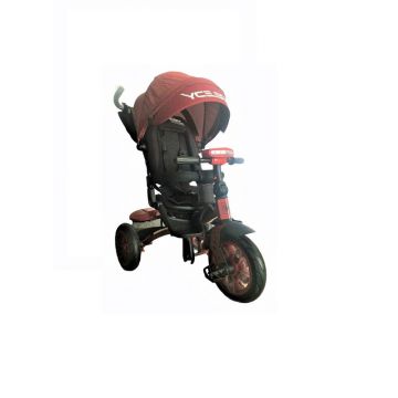 Tricicleta copii, Lorelli, Speedy, Suport picioare, Control al directiei, Rotire 360 grade, Scaun reglabil, Negru/Rosu