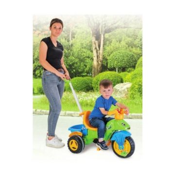 Pilsan - Tricicleta Caterpillar Mecanism de pedalare libera, Suport picioare, Control al directiei, Verde