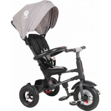 Qplay - Tricicleta copii pliabila, cu roti de cauciuc, Rito Rubber, Gri