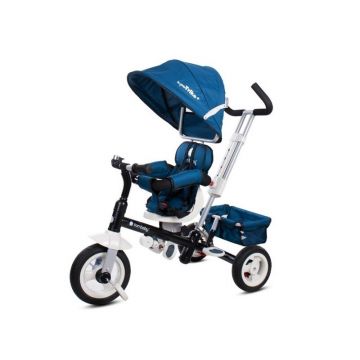Sun Baby - Tricicleta Super Trike Plus Mecanism de pedalare libera, Control al directiei, Scaun reversibil, Albastru
