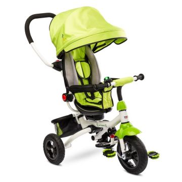 Tricicleta copii, Toyz, Mecanism de pedalare libera, Suport picioare, Control al directiei, Pliabila Wroom, Verde