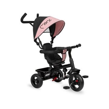 Tricicleta copii, 5 in 1, Momi, IRIS Pink, Scaun rotativ 360Â°, Suport pentru picioare detasabil, Maner telescopic, Cos pentru jucarii, Materiale usor de curatat
