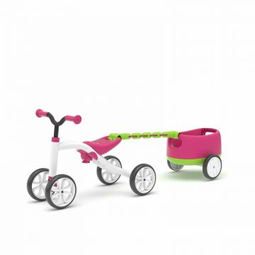 Tricicleta copii, Chillafish, RideOn Quadie, Usoara cu remorca, Cu sa reglabila, Cu mic compartiment in sa, 3.8 Kg, Pentru 1 - 3 ani, Pink