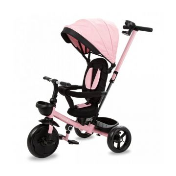 Tricicleta copii, Kidwell, Axel, Mecanism de pedalare libera, Suport picioare, Control al directiei, Rotire 360 grade, Roz