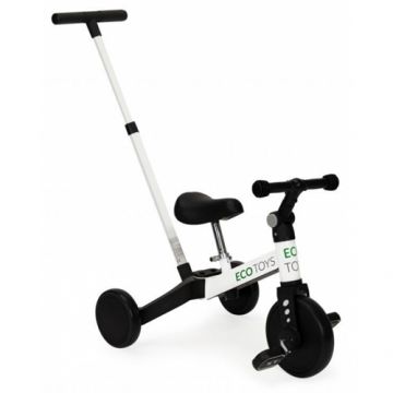 Tricicleta cu Pedale si Maner 2 in 1 Ecotoys YM-BT-6 Alb