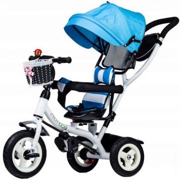 Tricicleta cu Sezut Rotativ si Maner pentru Parinte Ecotoys JM-066-9L Albastra