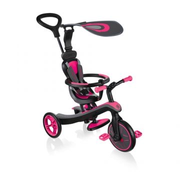 Tricicleta Explorer Globber 4 in 1 Culoare Roz Tricicleta Explorer Globber 4 in 1 Culoare Roz