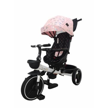 Tricicleta pliabila, cu pozitie de somn si scaun reversibil, SL01 - roz letters