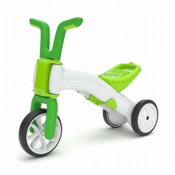 Tricicleta copii, Chillafish, Bunzi, 2 in 1, Transformabila in bicicleta fara pedale, Cu sa reglabila, Cu mic compArti, ment in sa, 1.9 Kg, Pentru 13 ani, Lime