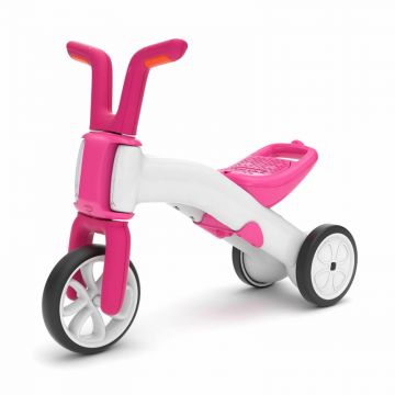 Tricicleta copii, transformabila in bicicleta fara pedale Bunzi, 2 in 1, Transformabila foarte usor, Cu sa reglabila, Cu mic compArti, ment in sa, 1.9 Kg, Pentru 13 ani, Chillafish, Pink