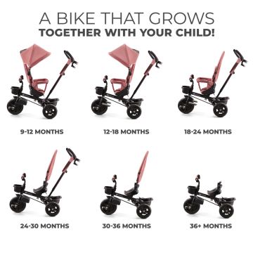 Tricicleta copii Kinderkraft Aveo rose pink