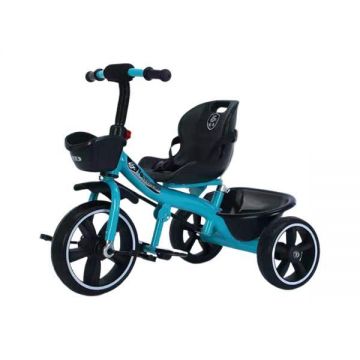 Tricicleta cu pedale pentru copii intre 2 ani si 6 ani, Albastra