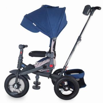Tricicleta multifunctionala cu roti gonflabile Coccolle Corso Albastru