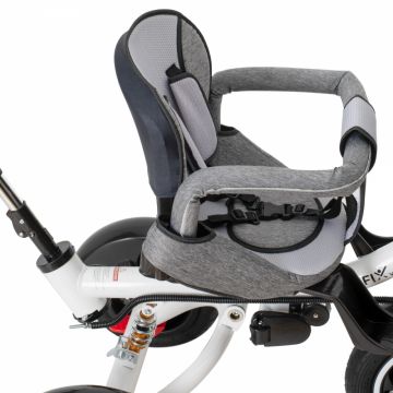 Tricicleta pentru copii cu scaun rotativ 360 si control parental Trike Fix V3 Grey
