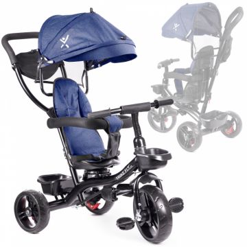 Tricicleta pentru copii cu scaun rotativ 360 Trike Fix Lite Blue