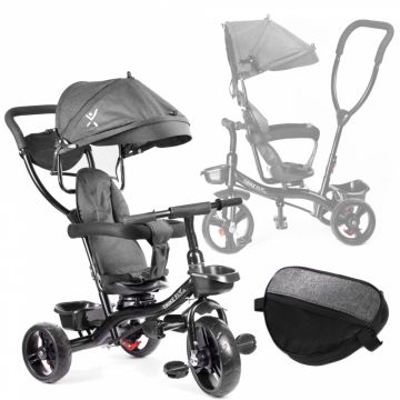 Tricicleta pentru copii cu scaun rotativ 360 Trike Fix Lite Grey