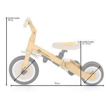 Tricicleta PetiteMars Turbo 5 in 1 multifunctionala Ocru
