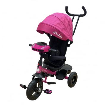 Tricicleta reversibila, pozitie de somn, cu lumina si sunete, T500 Roz