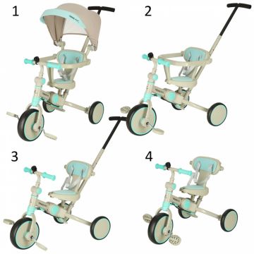 Tricicleta ultrapliabila cu copertina Trike Fix V4 Gri Albastru