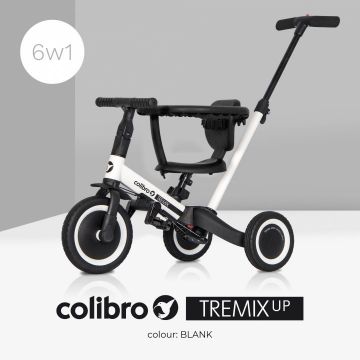 Tricicleta pentru copii Colibro Tremix Up Blank Ride On 5 in 1 transformabila, cu maner, scaun reglabil pe inaltime, maner detasabil
