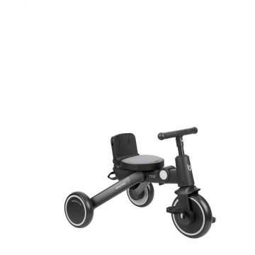 Tricicleta 8in1 pentru copii KikkaBoo Trix 2 Gri ultrapliabila,de la 10 luni la 22kg,cadru din aluminiu,sezut rotativ,spatar reglabil,maner parental reglabil,copertina reglabiladetasabila,centura de siguranta