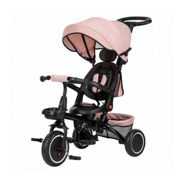 Tricicleta copii, Elipso, Free2Move, Cu sezut rotativ 360 grade, Reglabil, Roti EVA, Mecanism de pedalare libera, Pink