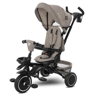 Tricicleta Copii Freccia Multifunctionala Pliabila 1-5 Ani Maxim 25KG Sezut Rotativ 360 Grade Bej/Negru
