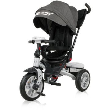 Tricicleta Copii Multifunctionala Speedy Air Roti cu Camera Scaun Rotativ 1-3 Ani Maxim 20KG Negru