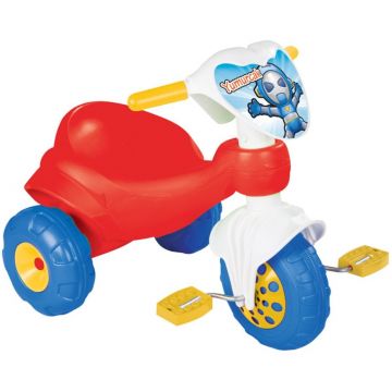 Tricicleta cu pedale pentru copii Pilsan Astronaut Red, roti din plastic rezistent, aparatoare noroi pe roata din fata, in geanta depozitare Tricicleta cu pedale pentru copii Pilsan Astronaut Red, roti din plastic rezistent, aparatoare noroi pe roata din fata, in geanta depozitare