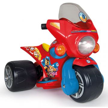 Tricicleta Electrica pentru Copii Licenta Disney Paw Patrol 6V cu Pedala de Acceleratie Lumini Frontale 1-3Ani Rosu-Albastru